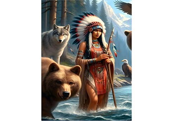 Indian Women Hunter, Noessa Diamond Painting