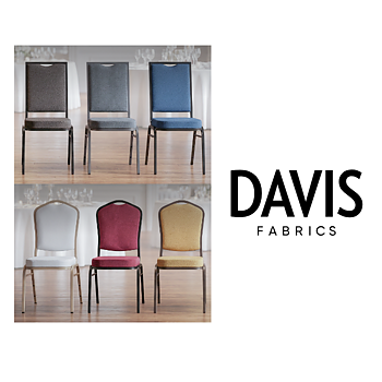  Bankettstol Alicante modern med tyg från DAVIS fabrics