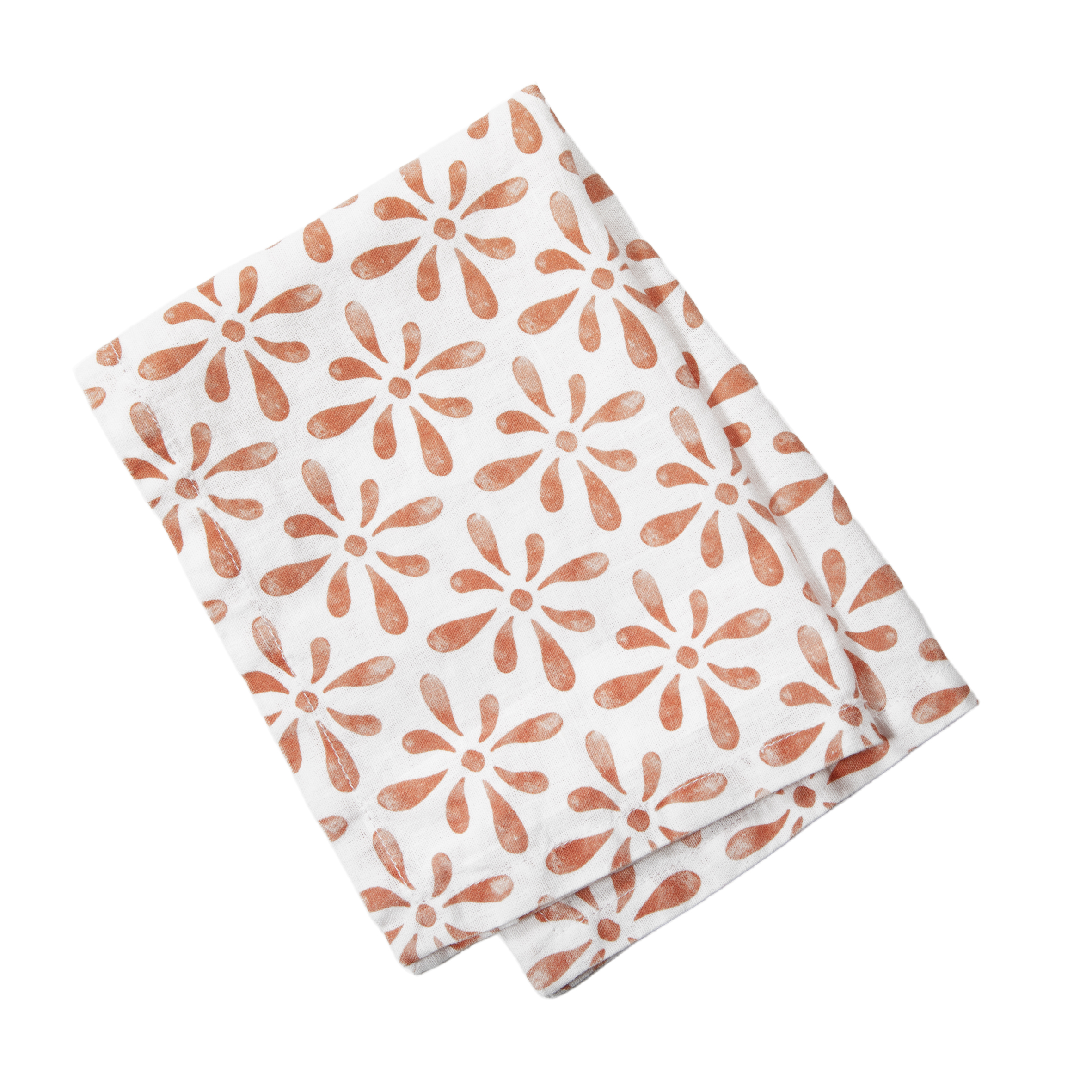 Linen Towel Watercolour White/Orange - 7
