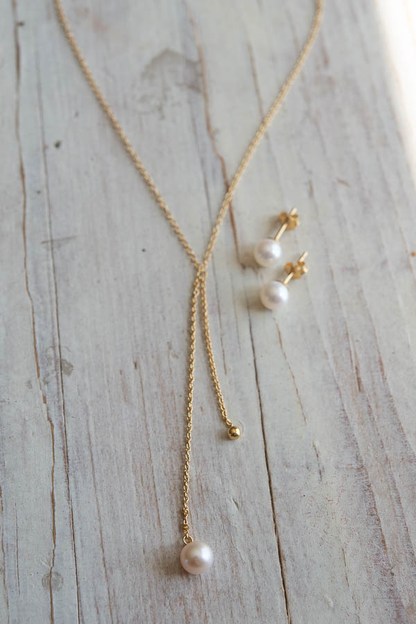 Kum Kum - Pearl Ball Necklace Gold - 5