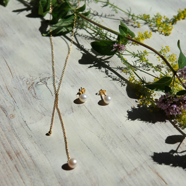 Kum Kum - Pearl Ball Necklace Gold - 7