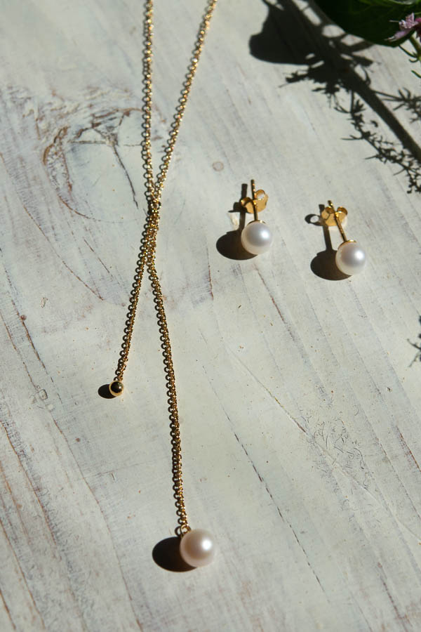 Kum Kum - Pearl Ball Necklace Gold - 3