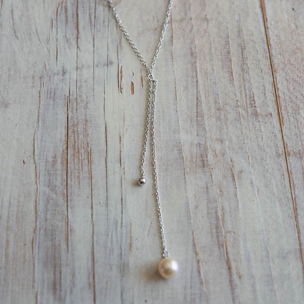 Kum Kum - Pearl Ball Necklace Silver - 2