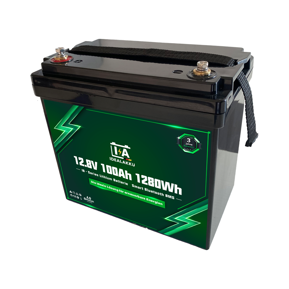 LiFePO4 Batteri 12 Volt 100 Ah , BMS , Bluetooth App , Bodelsbatteri  -Idealakku- Extra litet och lätt 9,15 kg - - 4