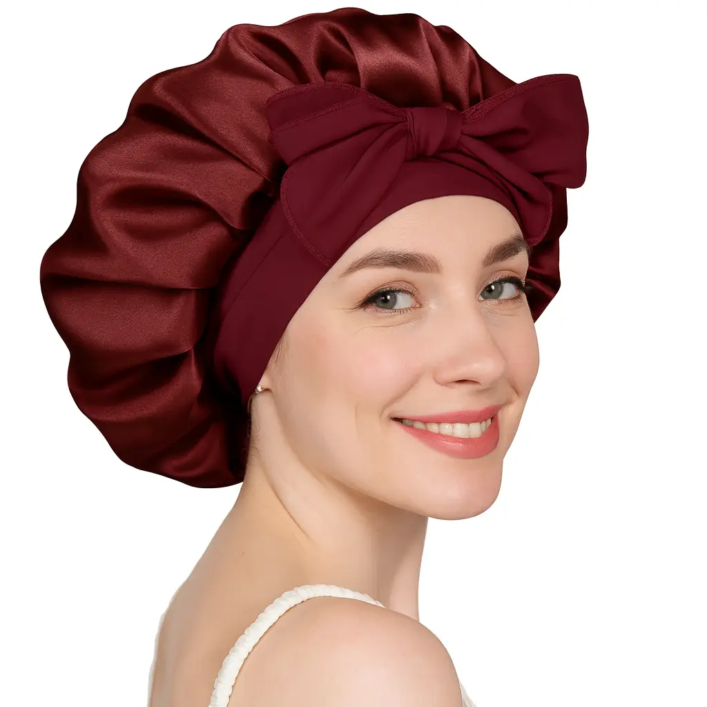 Satin nattlue med sløyfe - 4