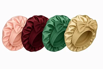Sovmössa i satin med rosett