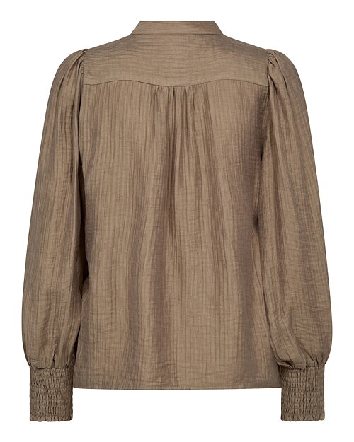 Blus Tassy guldknapp i hals mullvad - 3
