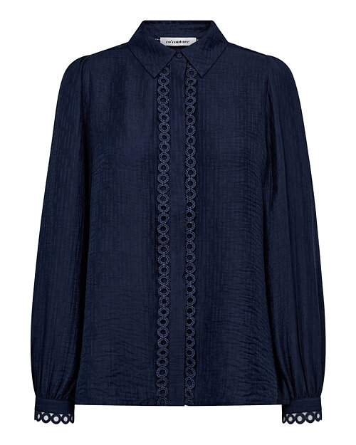 Blus Tassy Lace med krage marinblå - 2