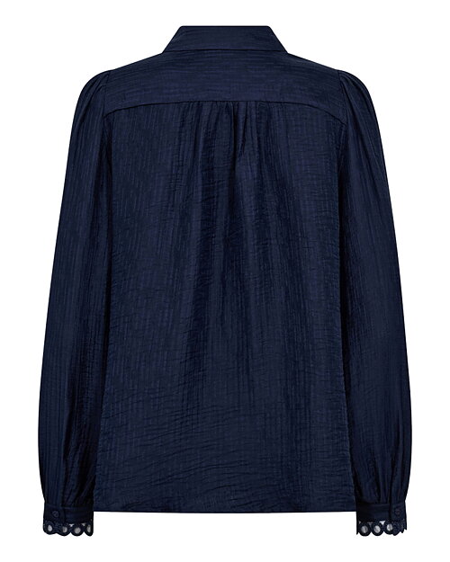 Blus Tassy Lace med krage marinblå - 3