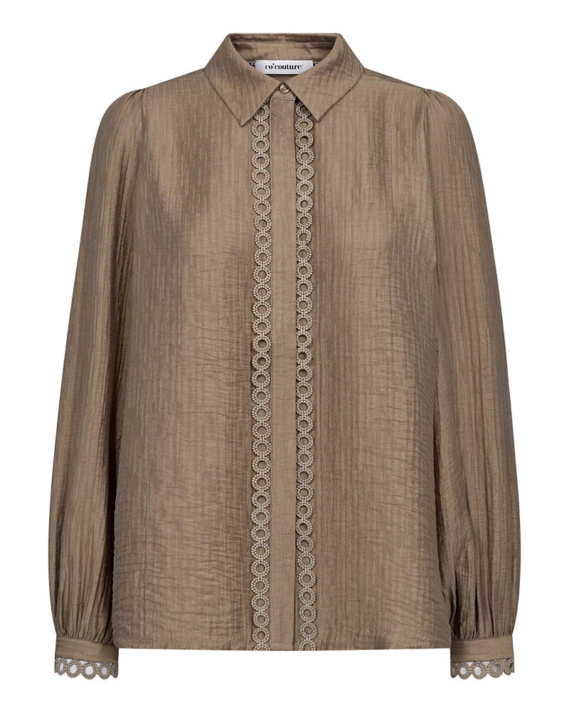 Blus Tassy Lace med krage mullvad