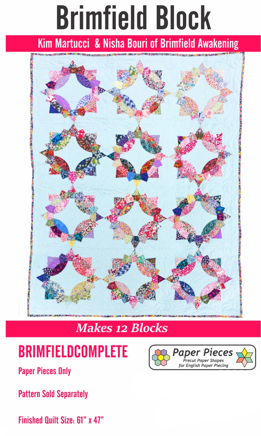 Brimfield Quilt - mallar för 12 Block. Utan mönster!