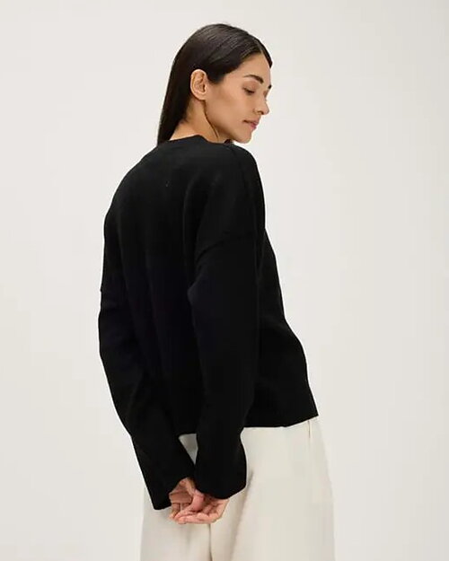 Kashmirjumper boxy svart - 3