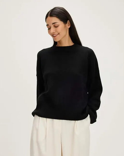 Kashmirjumper boxy svart