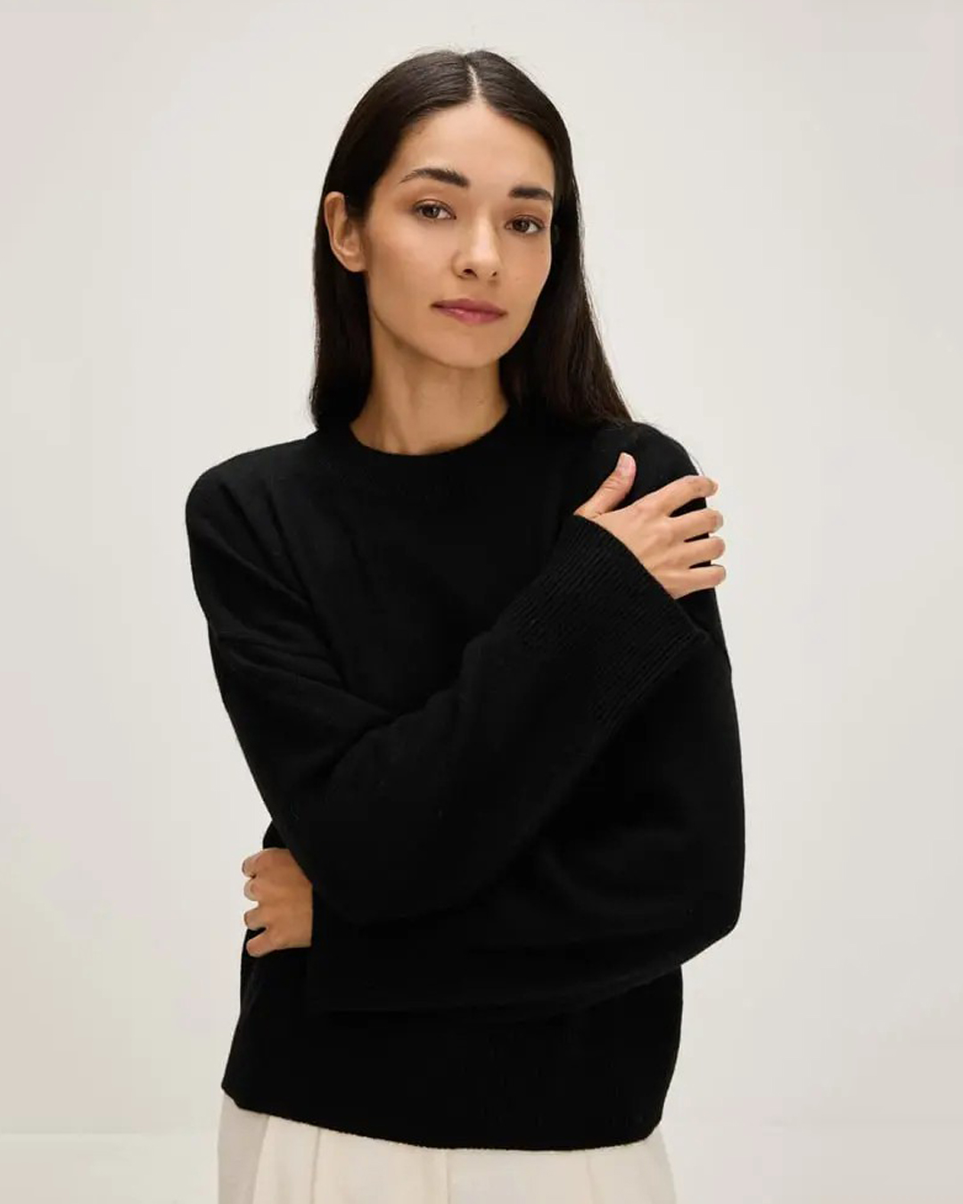 Kashmirjumper boxy svart - 2