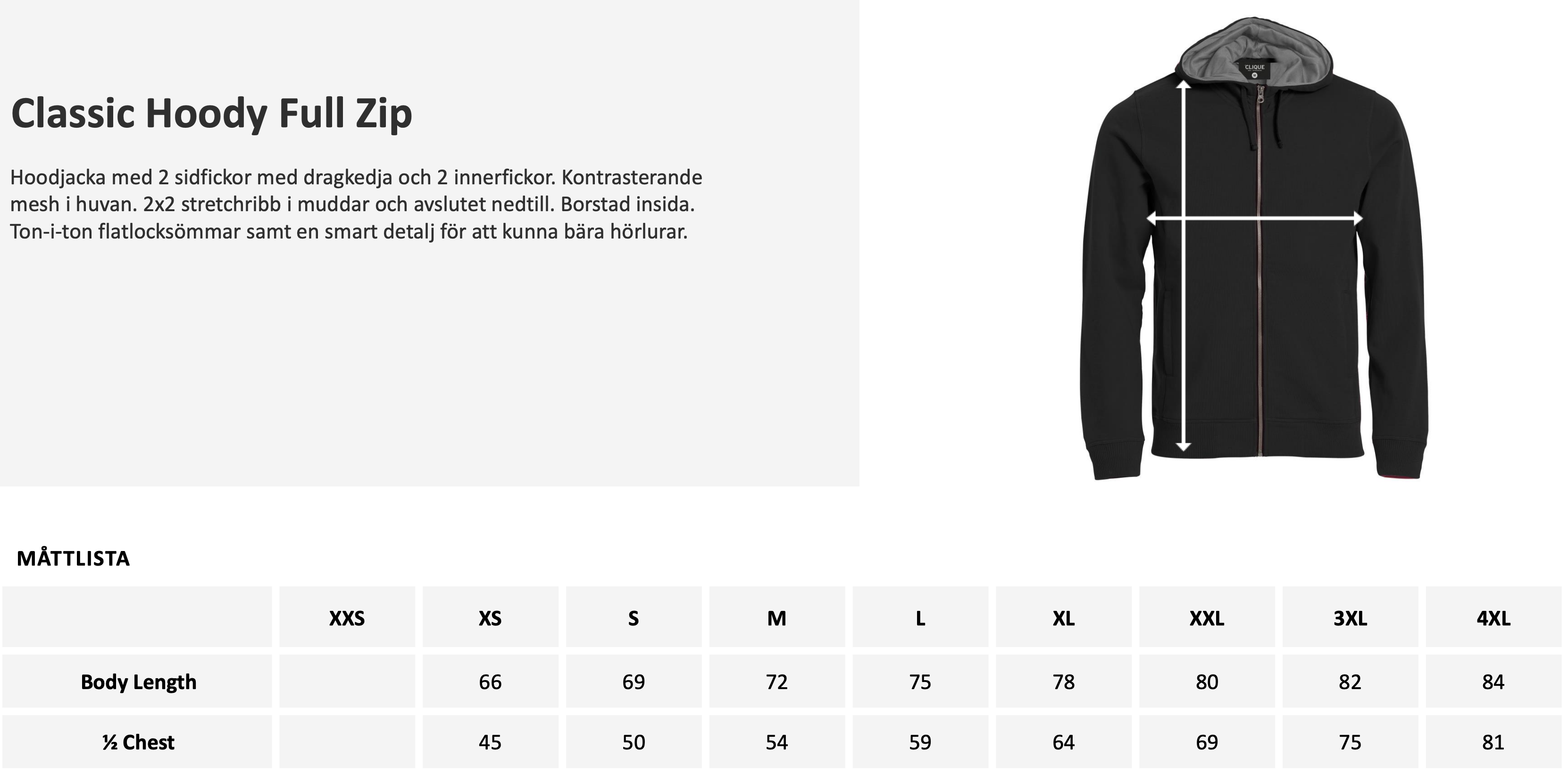 Hoodie Full Zip Herr/Dam - 3