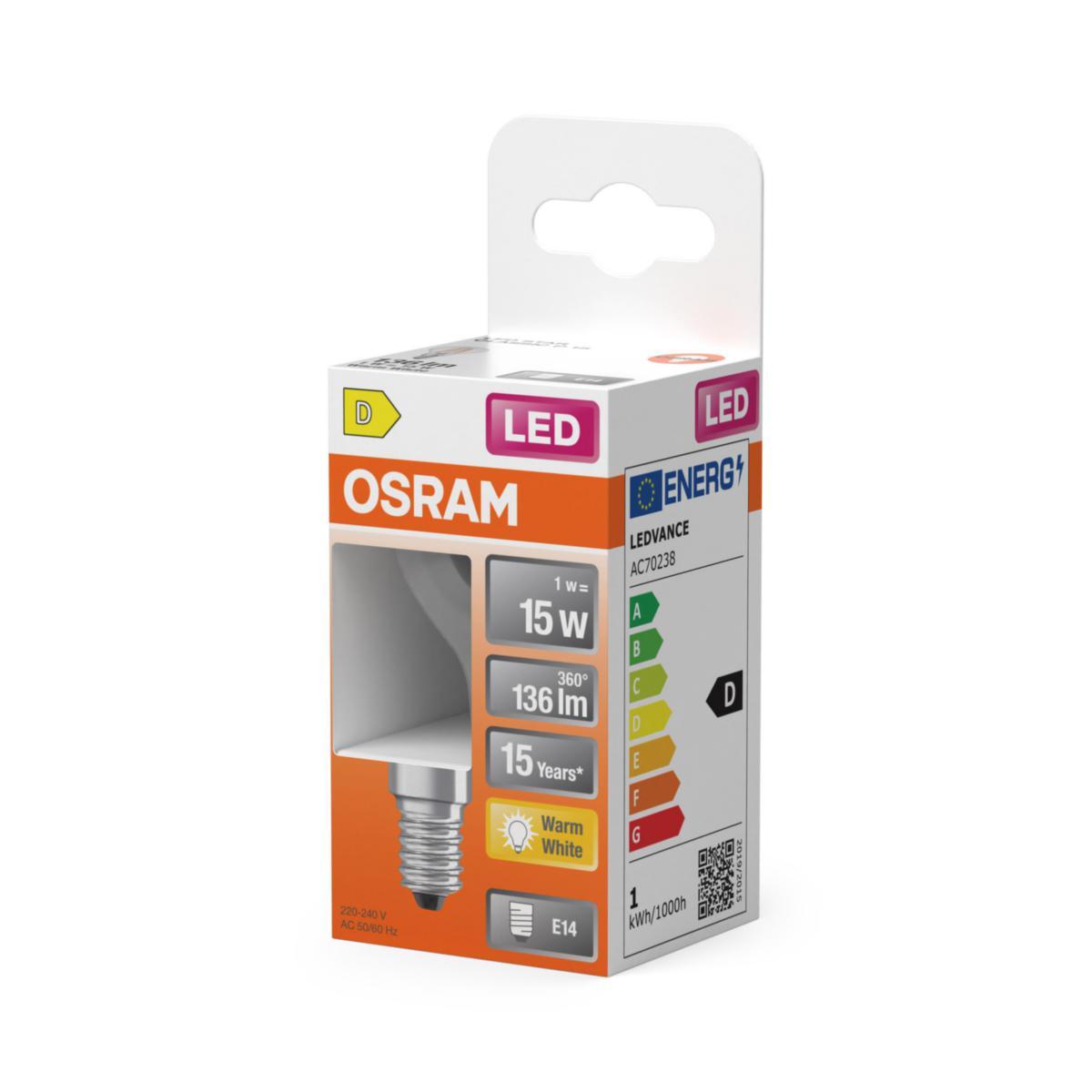 LED-Lampa klot 136LM 1W 827 KLAR E14 - 2