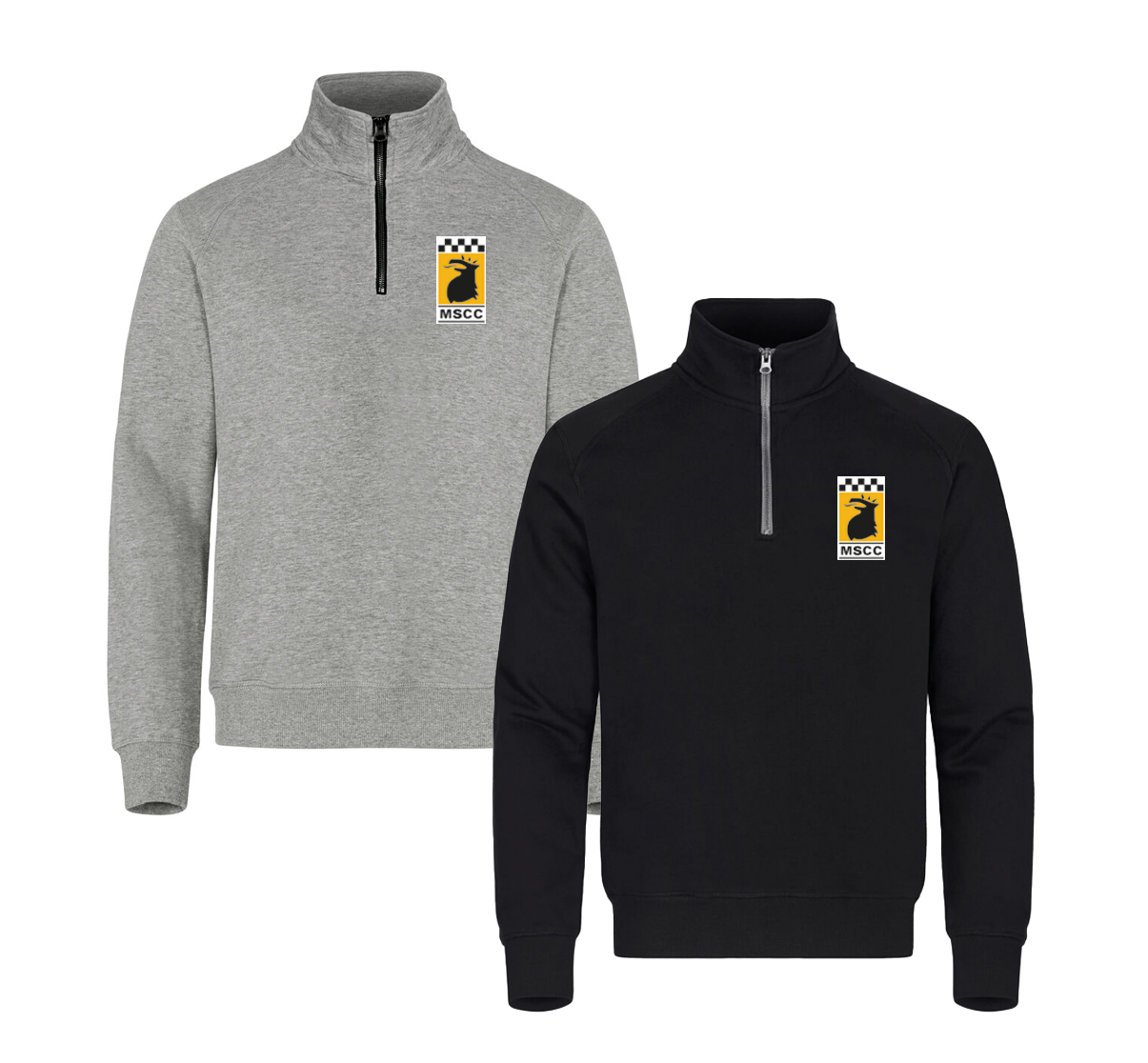 Halfzip college med tryck 