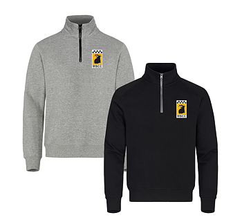 Halfzip college med tryck 