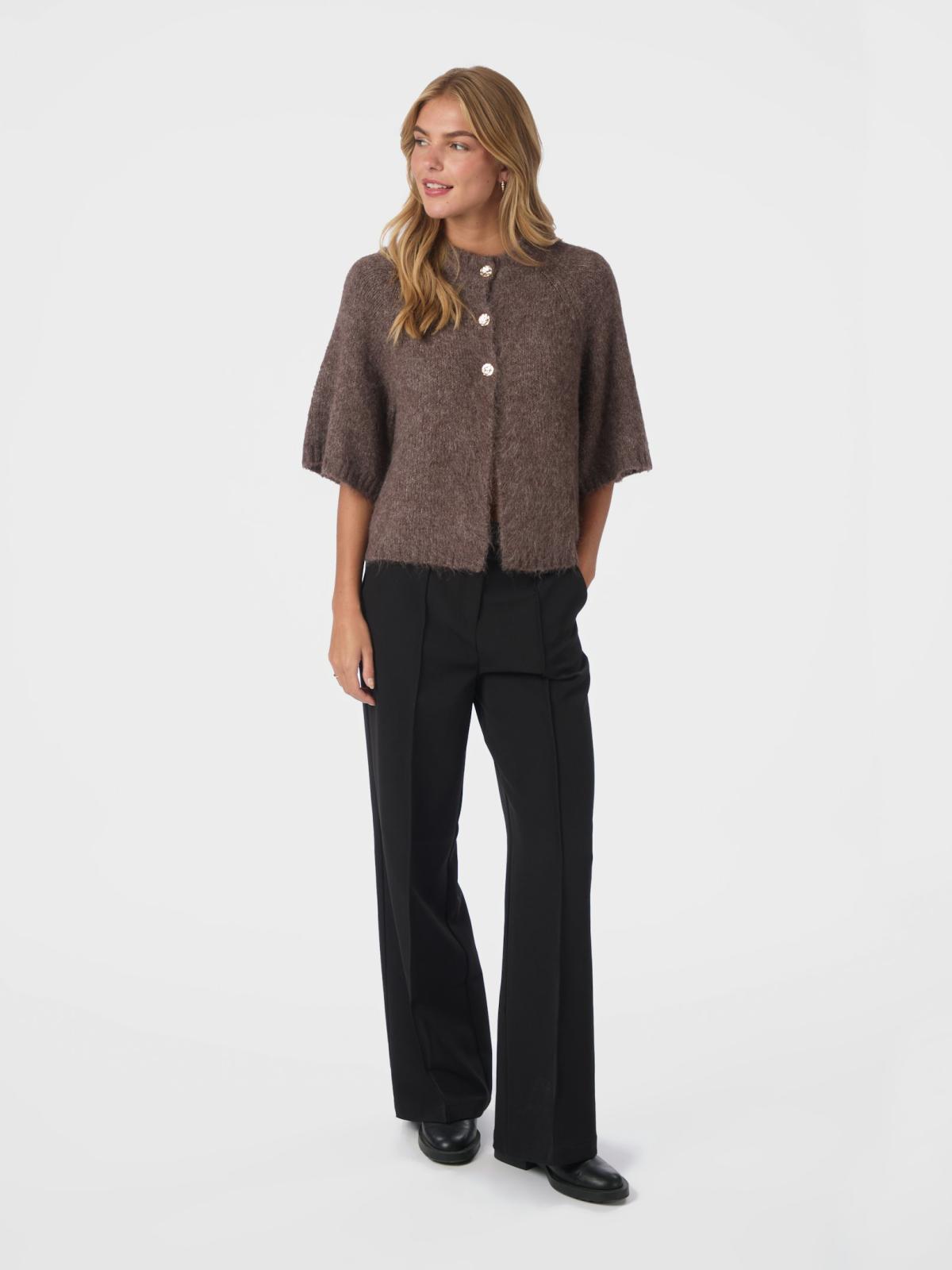 Neo Noir Benuta Fluffy Knit Cardigan, Light Brown - 5