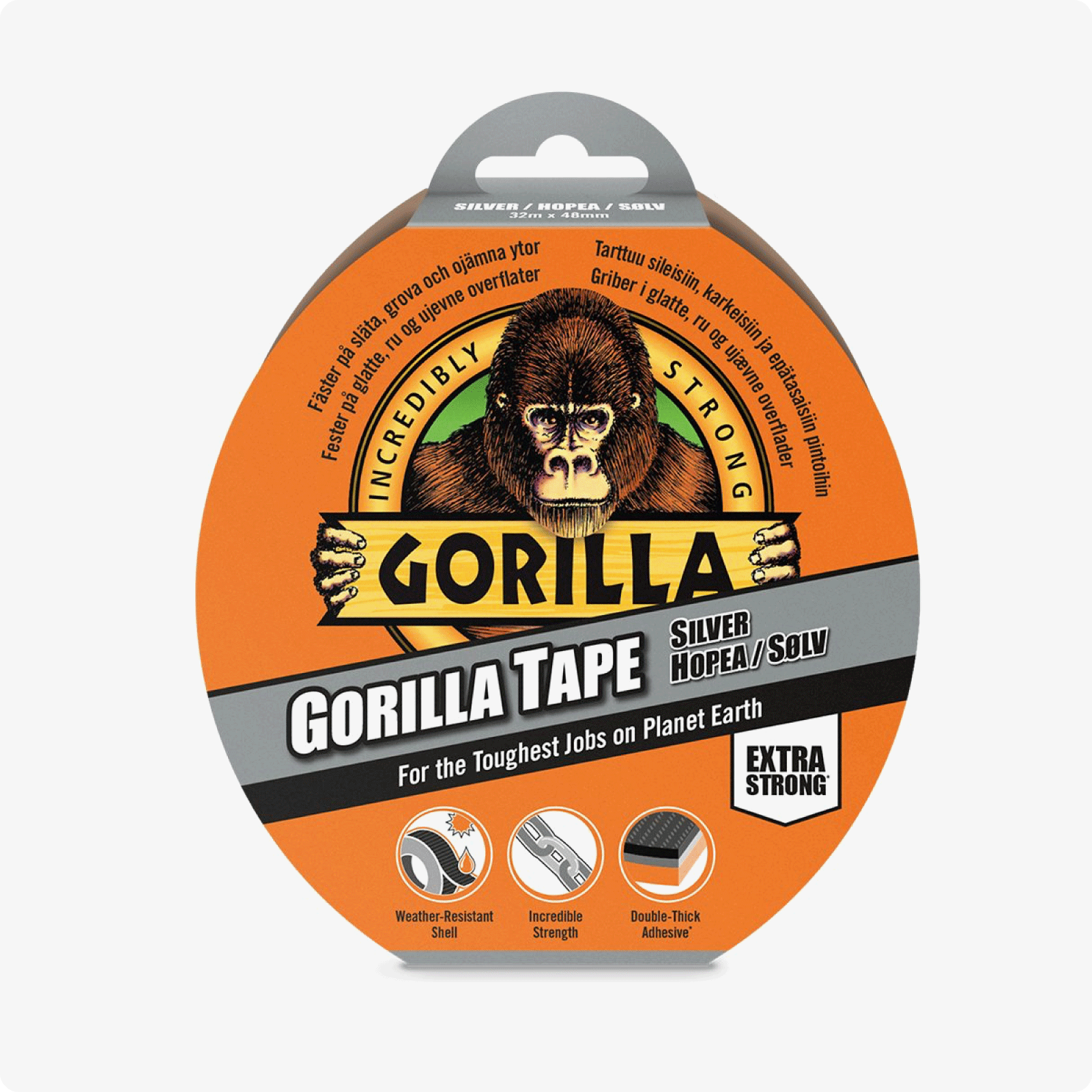 GORILLA TEJP SILVER, 48mm x 32m