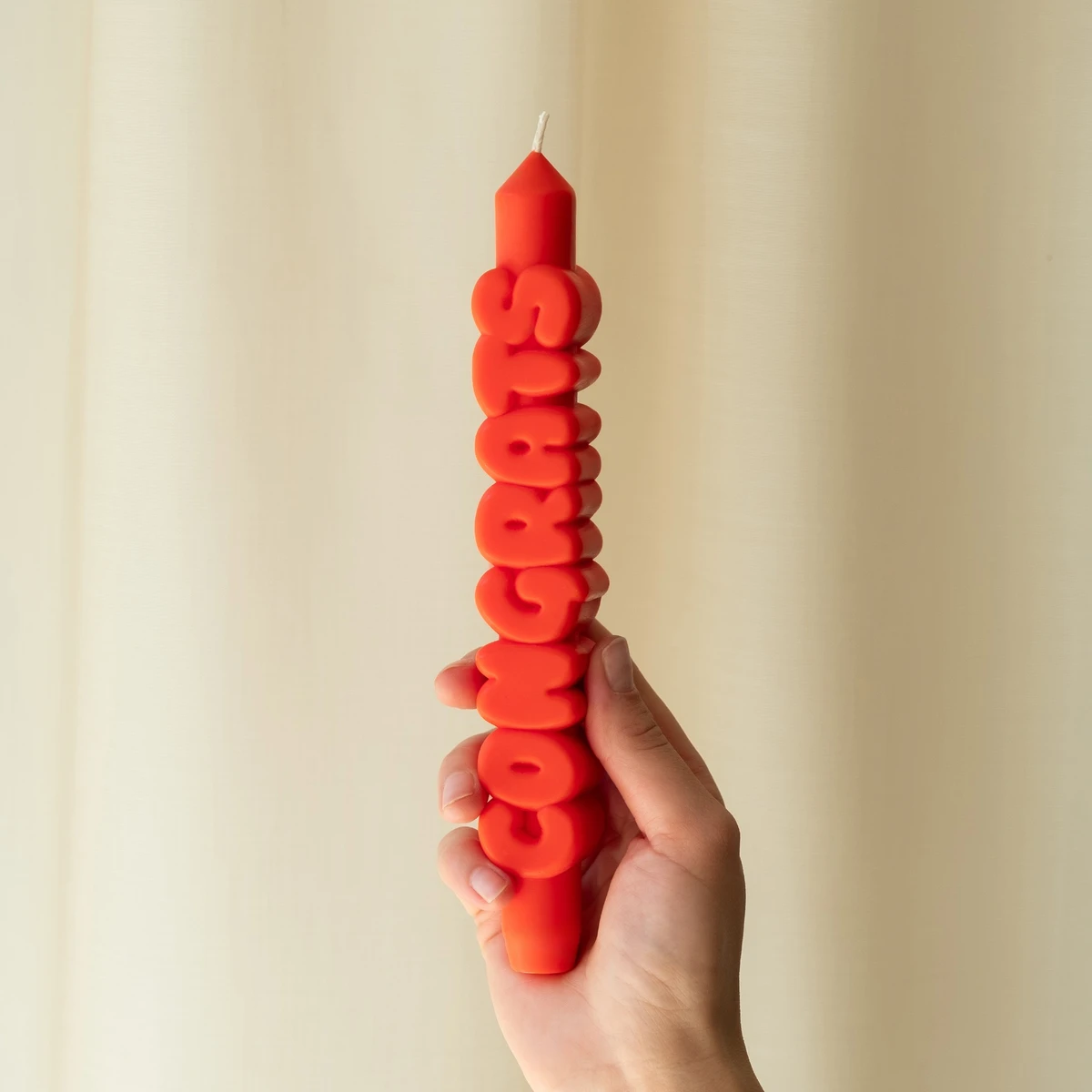 Taper Candle Congrats Orange 3D