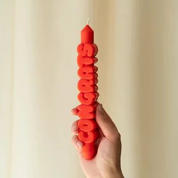 Taper Candle Congrats Orange 3D