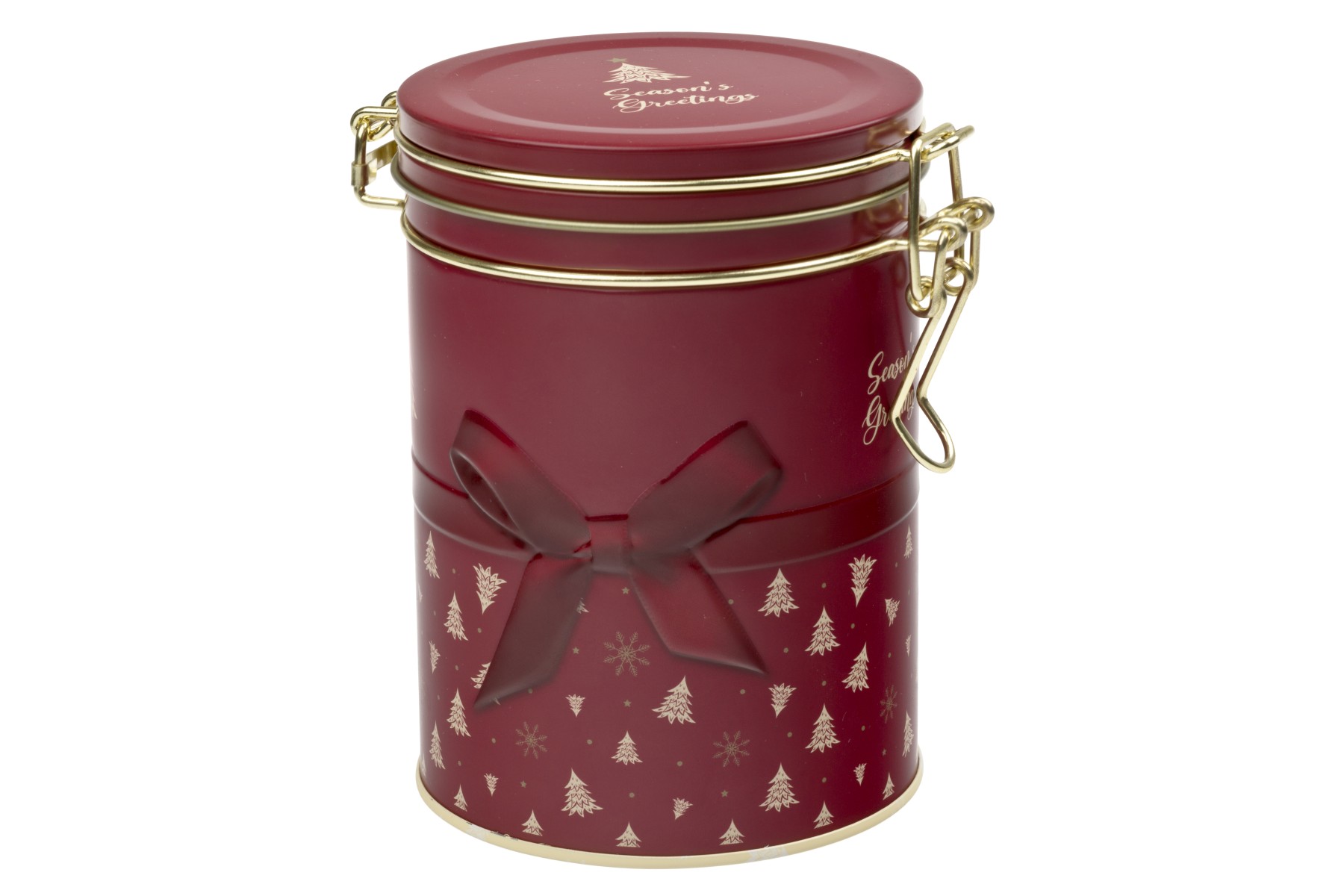 Teburk Rund med knäpplock 200 gram - Christmas Magic RÖD