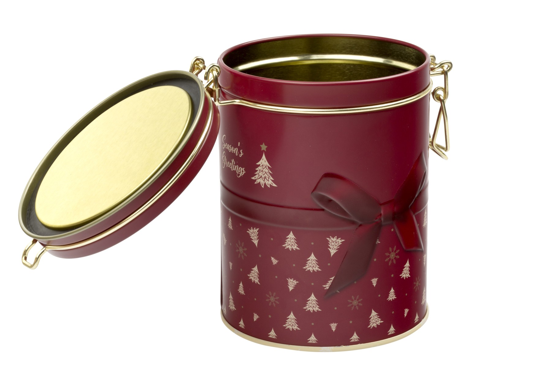 Teburk Rund med knäpplock 200 gram - Christmas Magic RÖD - 2
