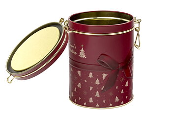 Teburk Rund med knäpplock 200 gram - Christmas Magic RÖD