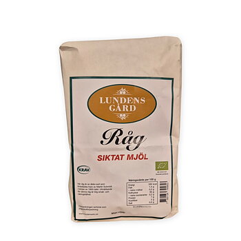 Rågmjöl siktat KRAV 2 kg, Lundens Eko