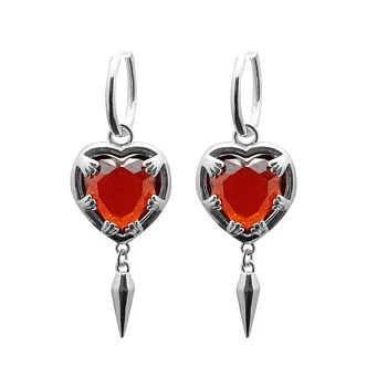 Claw heart big silver