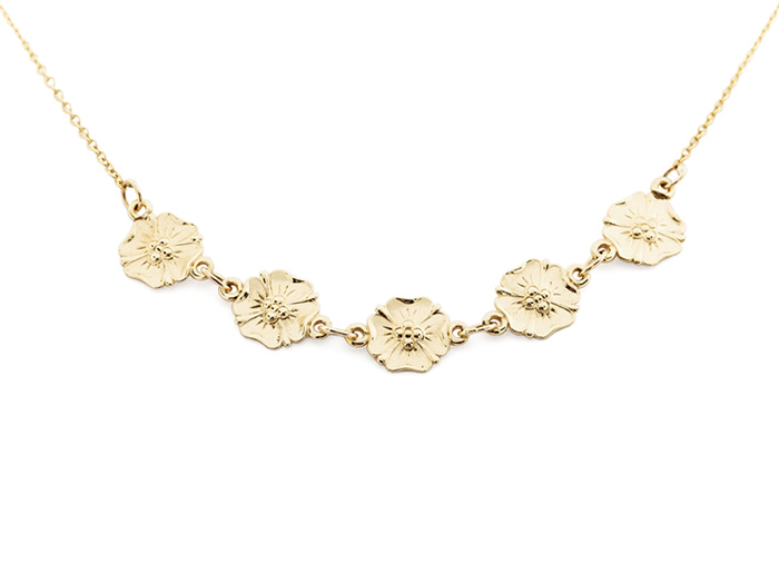 Hälsinge Necklace with 5 flowers - 2