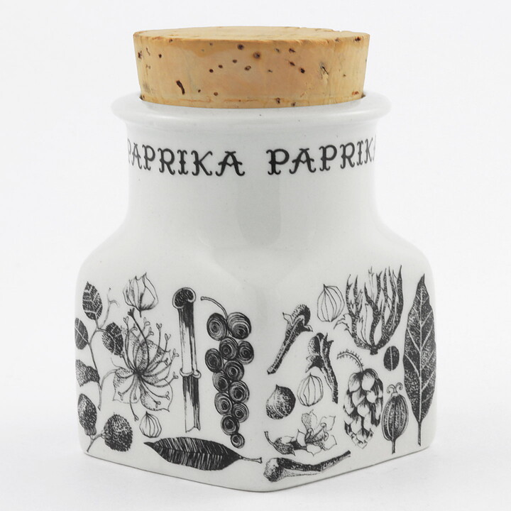 Esteri Tomula (Maustekuvio 1968) Spice Jar Paprika with Plant Decor 9 cm