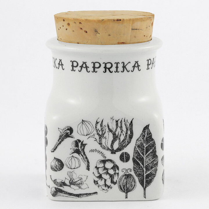 Esteri Tomula (Maustekuvio 1968) Spice Jar Paprika with Plant Decor 9 cm