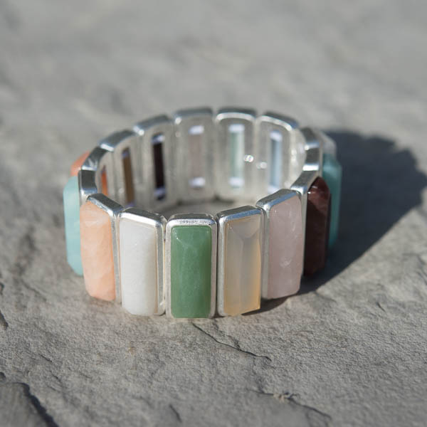 Sence Copenhagen - Bracelet Multi Stone Worn Silver - 4
