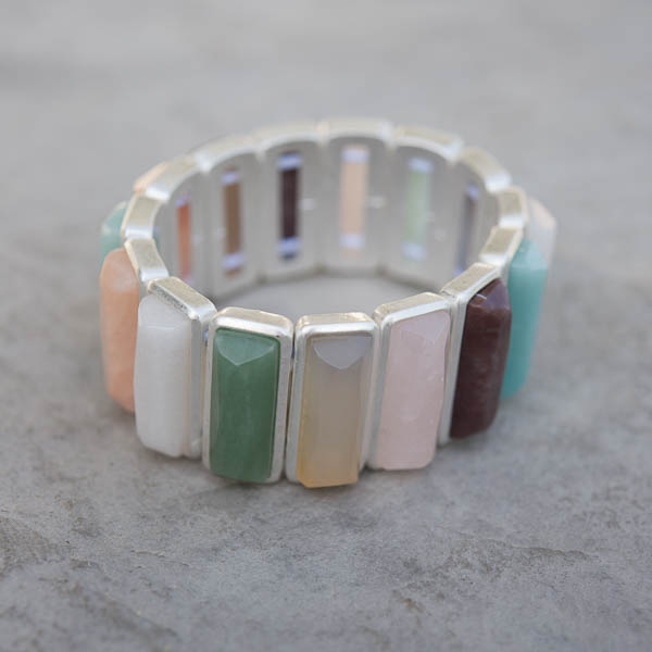 Sence Copenhagen - Bracelet Multi Stone Worn Silver - 2