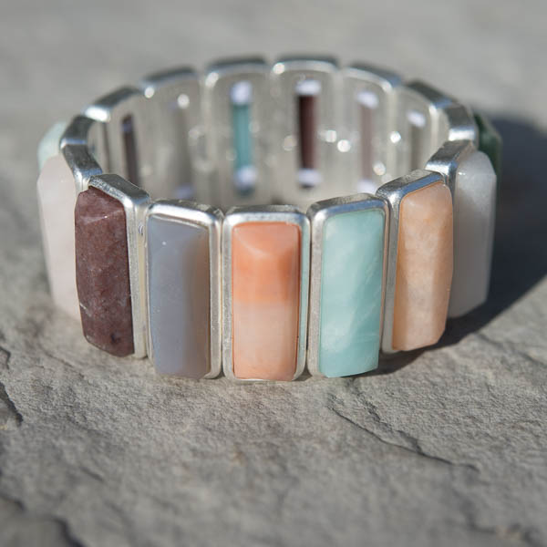 Sence Copenhagen - Bracelet Multi Stone Worn Silver