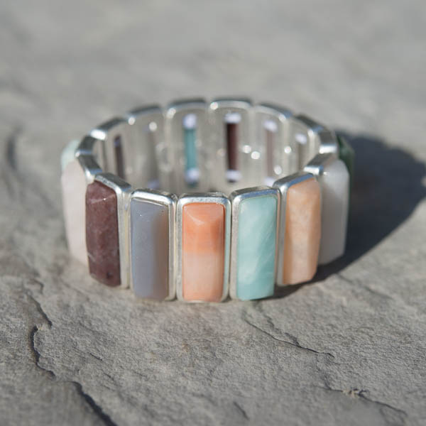 Sence Copenhagen - Bracelet Multi Stone Worn Silver - 5