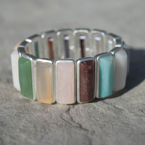 Sence Copenhagen - Bracelet Multi Stone Worn Silver - 3