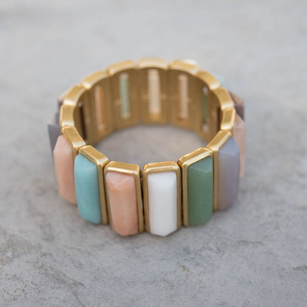 Sence Copenhagen - Bracelet Multi Stone Worn Gold - 2