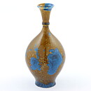 イサク・イサクソン  一点もの  茶/青色の結晶釉のベース  (16cm)  2016年