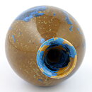 イサク・イサクソン  一点もの  茶/青色の結晶釉のベース  (16cm)  2016年
