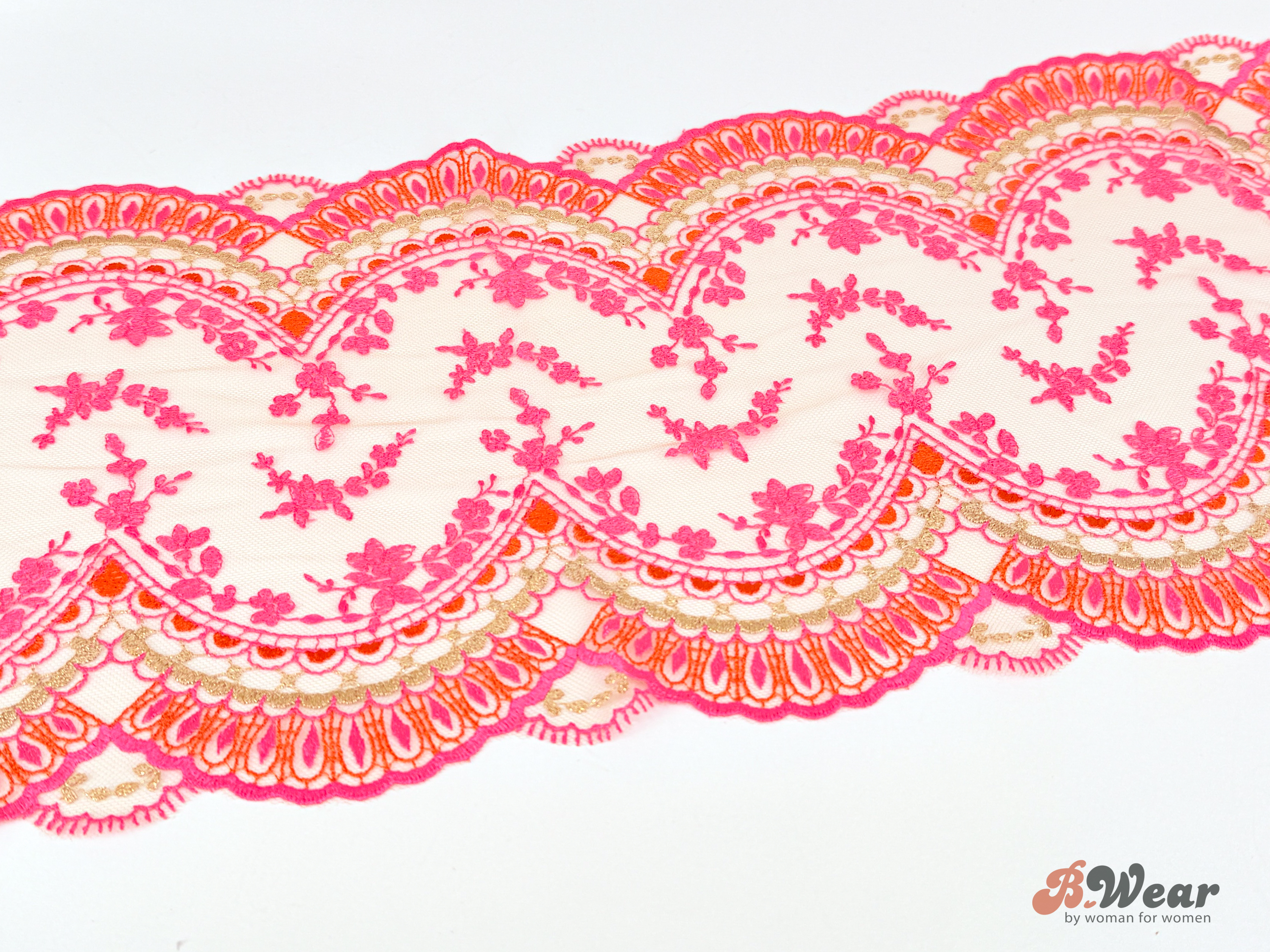Multicolored non-stretch lace - 21 cm