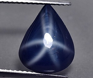 6.45 ct big stunning pear shaped natural blue star sapphire