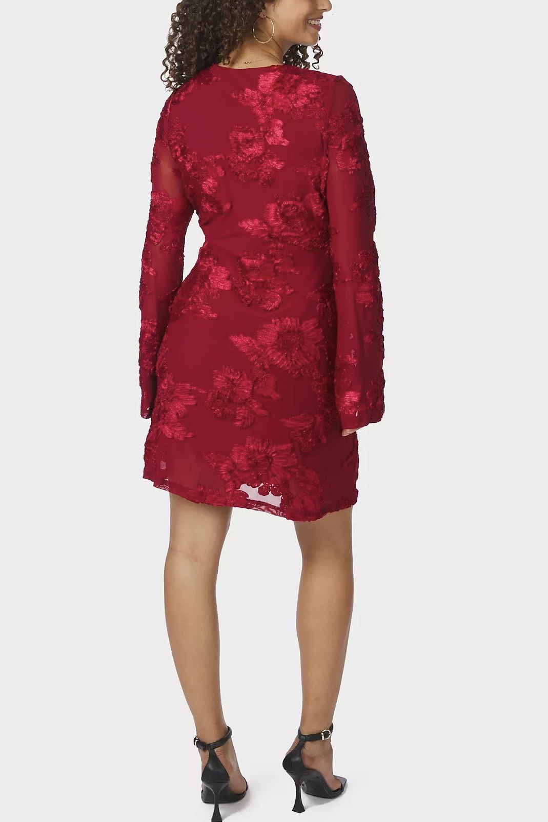 Neo Noir  - Dirina Big Flower Mesh Dress Red - 2