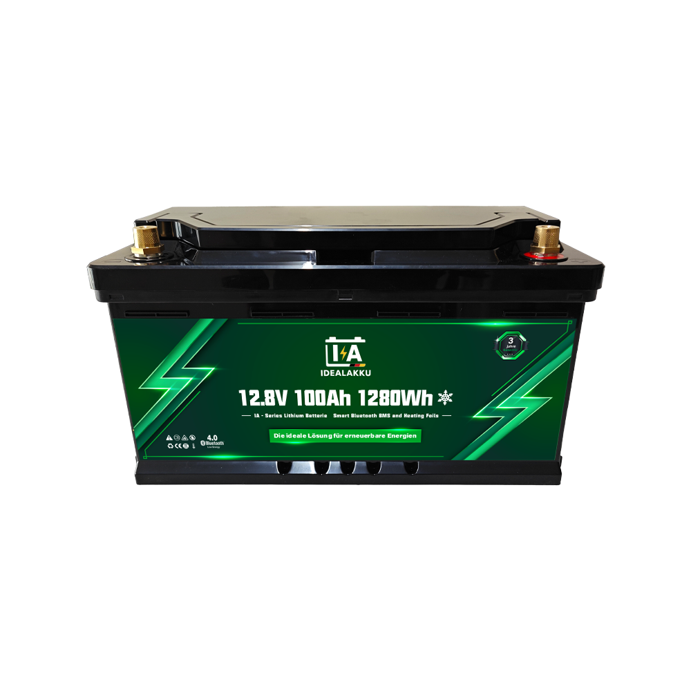 LiFePO4 Batteri 12 Volt 100 Ah , BMS , Bluetooth App , under sätet , HEAT , Bodelsbatteri  -Idealakku- HEAT - - 4