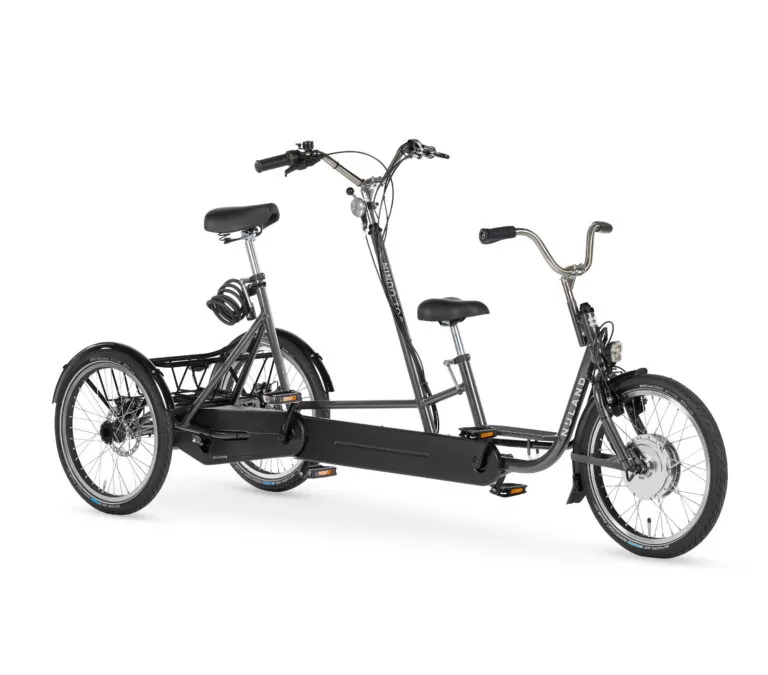 Nindo Too - Trehjulig tandem-cykel, vuxen + barn - Fotbroms - 6