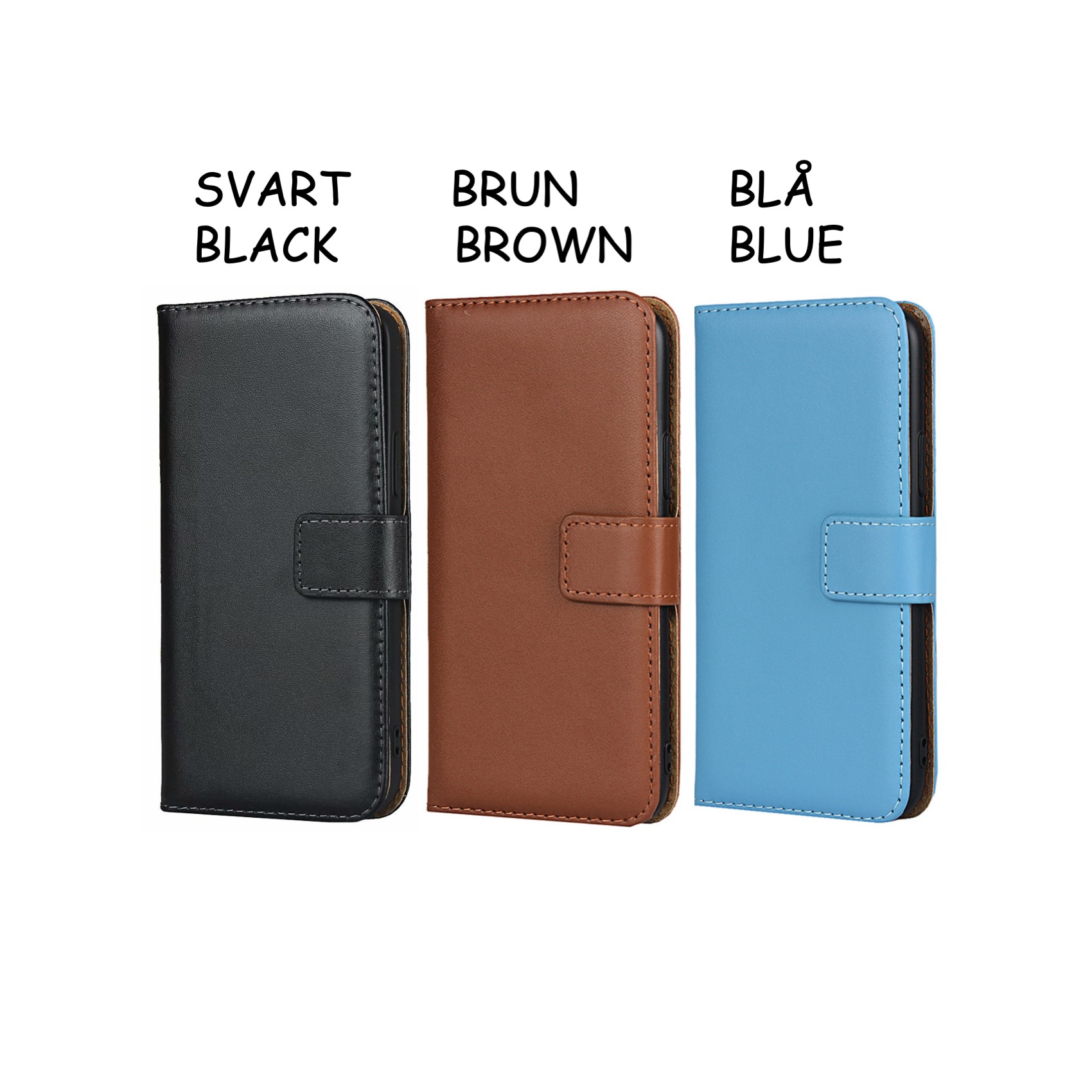 Iphone 17 plånboksfodral plånbok fodral skal svart - - 4