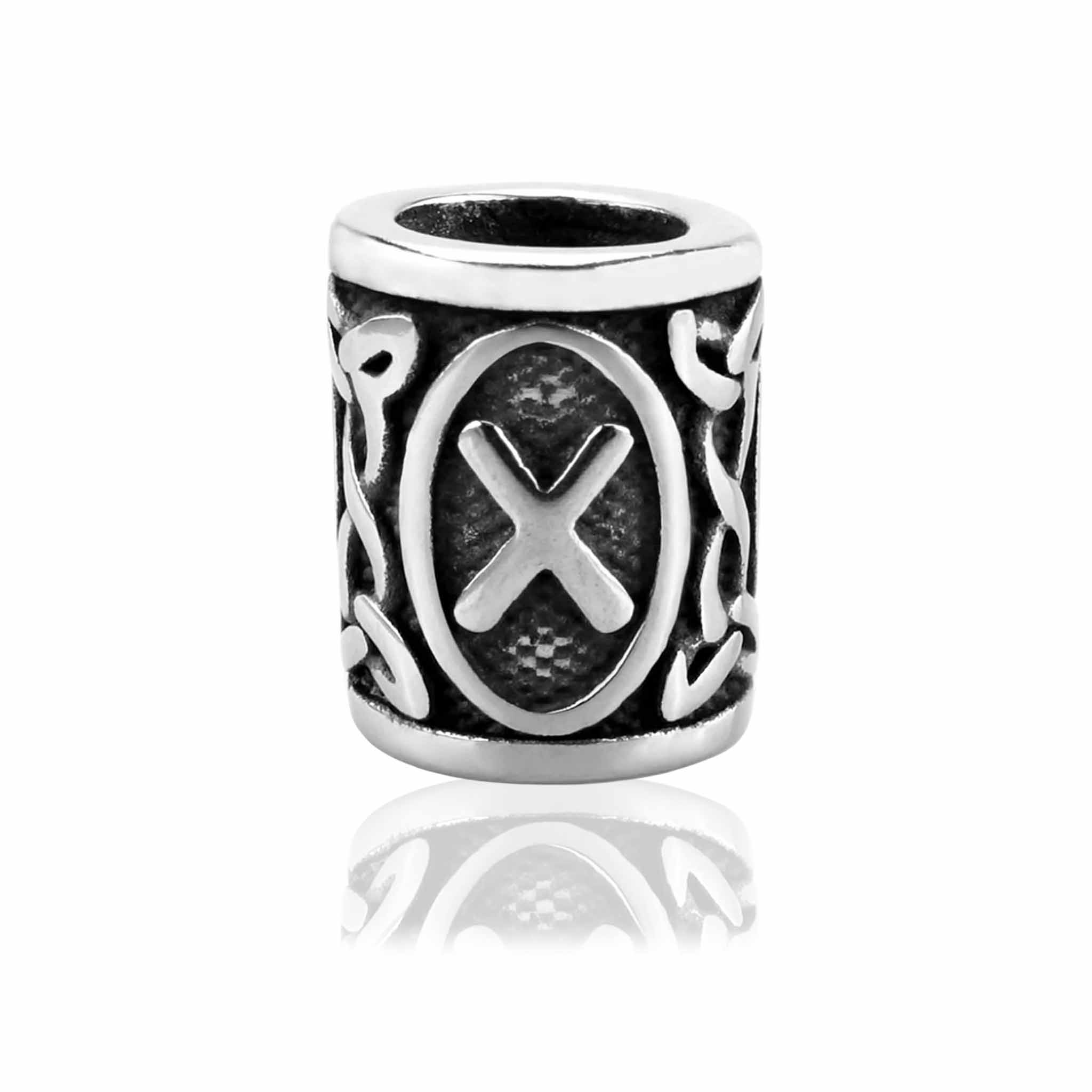 Skægpærler Ældre Futhark – Vikingeruner 28mm (24 Symboler) - 8