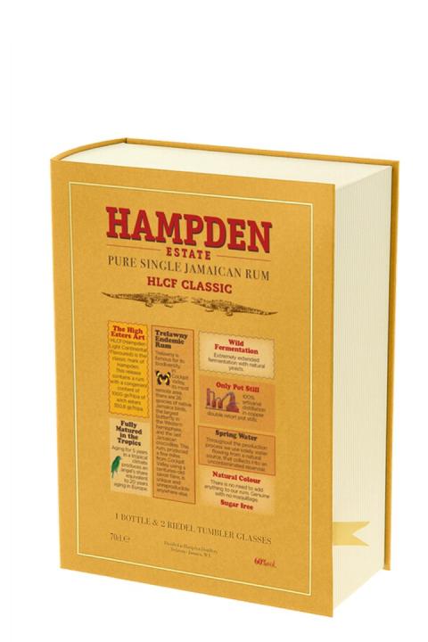 Hampden Estate HLCF Overproof Gåvoask med 2 Glas - 2